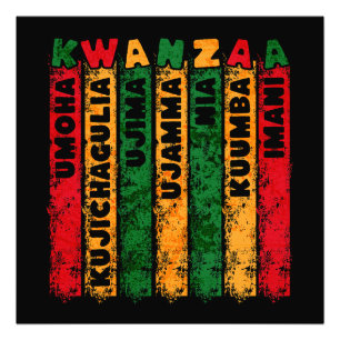 Principerna Retro Grunge Kwanzaa Fototryck