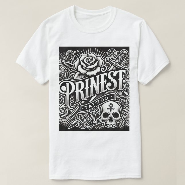 Prinest Tattoo Art Art T-Shirt Design (Design framsida)
