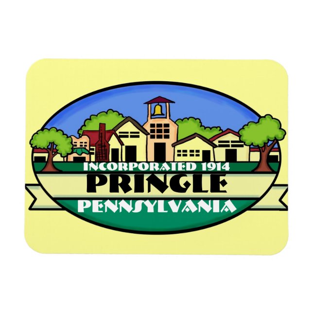 Pringle Pennsylvania small town souvenir magnet (Horisontell)