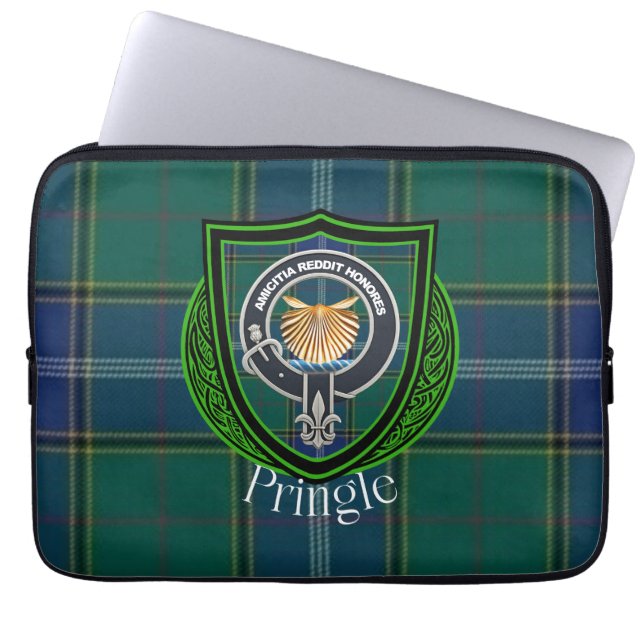 Pringle Scottish Clan Tartan and Crest  Laptop Fodral (Framsidan)