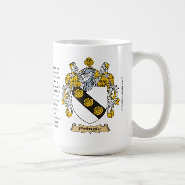 Pringle, ursprung, det menande och vapenskölden kaffemugg (Höger)