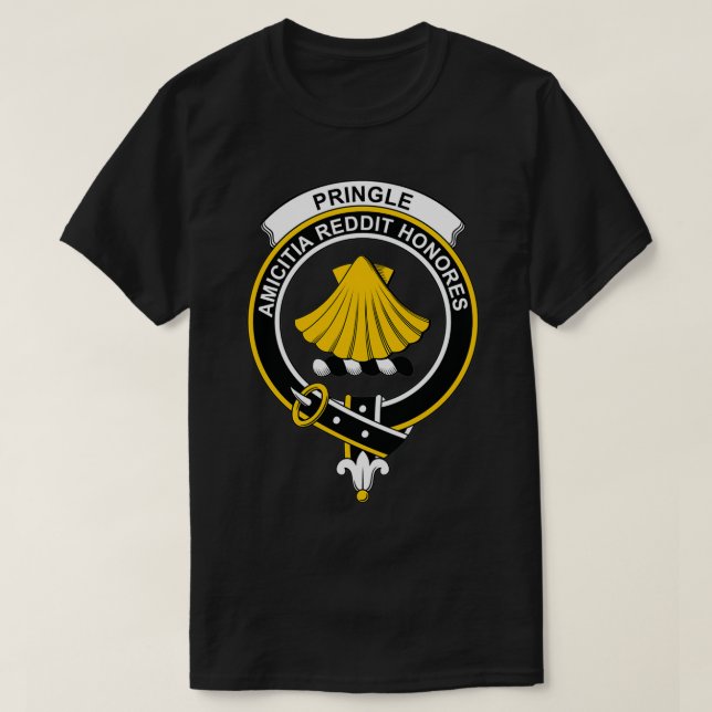 Pringle Vapensköld Tartan Klan Scottish Klan T Shirt (Design framsida)
