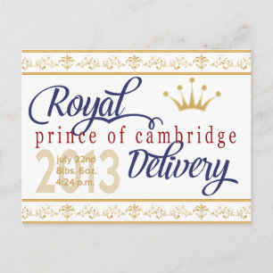 Prins av Cambridge Souvenir Postkort Vykort