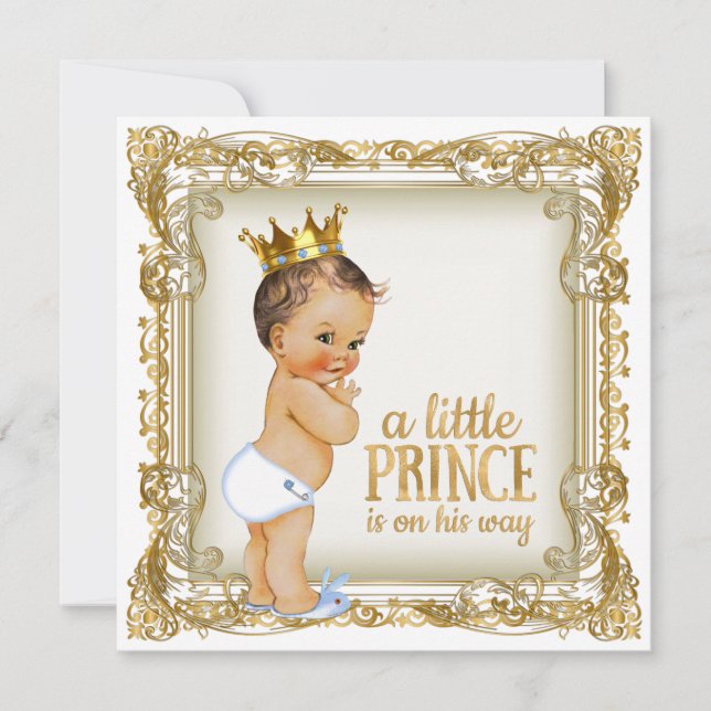 Prins Baby Shower Inbjudningar (Framsida)