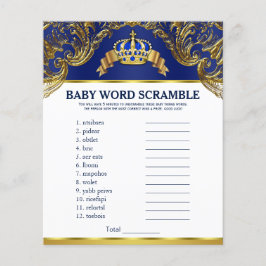 Prins Babyshower Spel Ordkryptering Rim Quiz