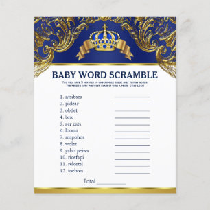 Prins Babyshower Spel Ordkryptering Rim Quiz