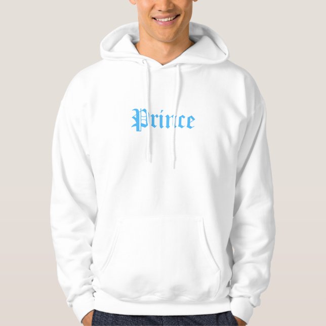 Prins Blå Text Hoodie (Framsida)
