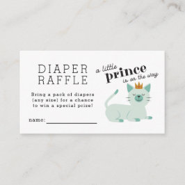 Prins Cat Baby Shower Diaper Raffle Biljett Tilläggskort