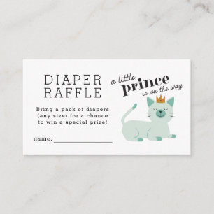 Prins Cat Baby Shower Diaper Raffle Biljett Tilläggskort