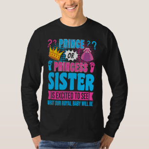 Prins eller prinsess syster baby köns avtäckning f t shirt