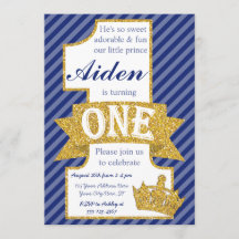 Prins första födelsedagsinbjudan med kuvert