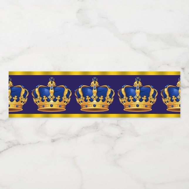 Prins Kung Krona Vattenflasketiketter Vattenflaskor Etikett (Singel etikett)