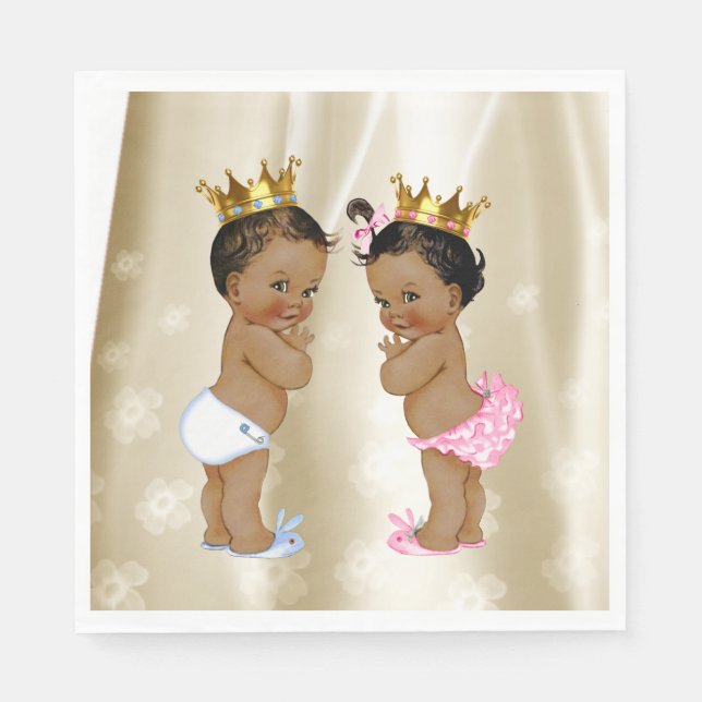 Prins- och prinsessbabyshower pappersservett (Framsidan)