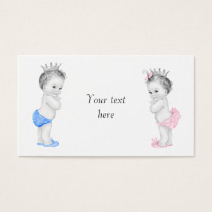 Prins- och prinsessbabyshower visitkort