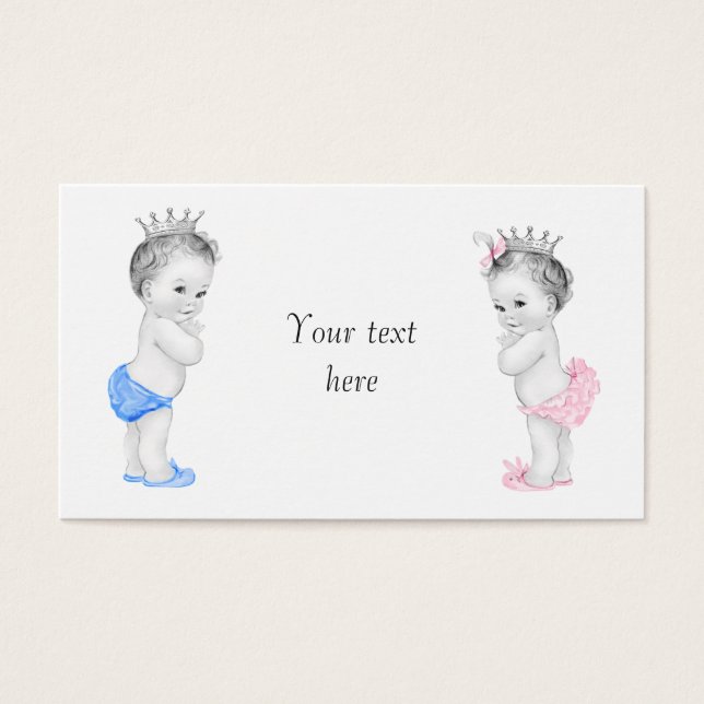 Prins- och prinsessbabyshower visitkort (Framsidan)