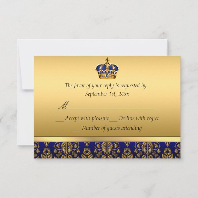 Prins Royal Blå Kunglig Dopbekräftelse OSA Kort (Framsida)