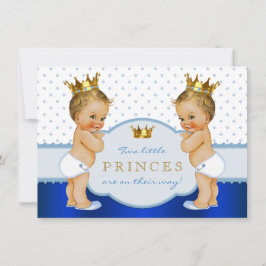 Prins Tvilling Pojke Baby Shower Blond Inbjudningar