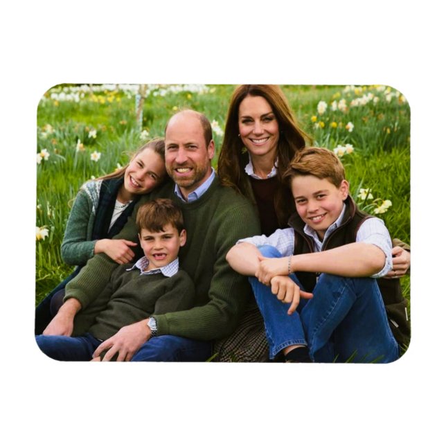 Prins William och familj Dec 2025 stiliserad Magnet (Horisontell)