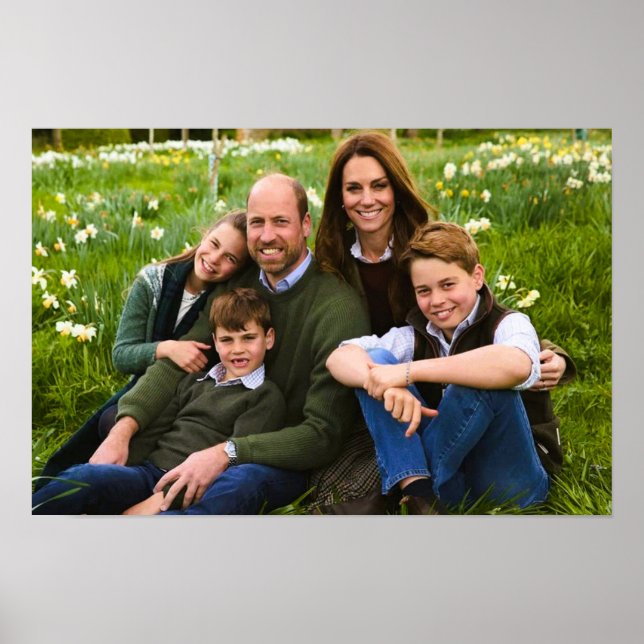 Prins William och familj Dec 2025 stiliserad Poster (Framsidan)