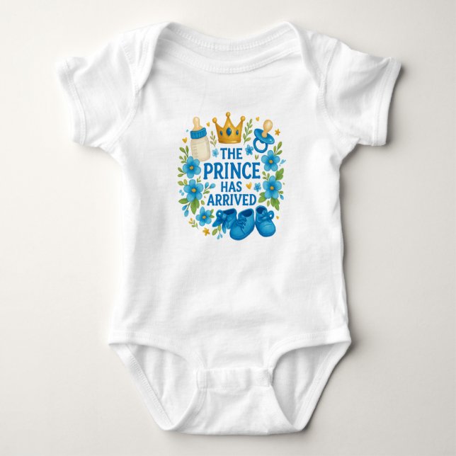 Prinsen har anlänt,Kunglig baby pojke bodysuit T Shirt (Framsida)