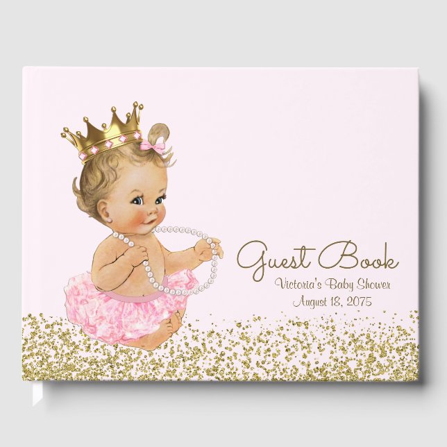 Prinsess Balettbaby Babyshower Gästbok (Framsida)