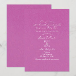 Prinsess Berry Rosa Sagodamast Bröllop Inbjudningar