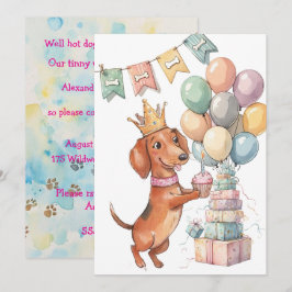Prinsess Doxie Digital Nedladdningsfest Inbjudan
