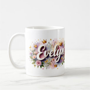 Prinsess Floral Specialmugg – Personligt Namn Kaffemugg