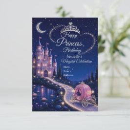 Prinsess födelsedagsinbjudan | Magisk slott Del Tack Kort
