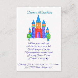 Prinsess födelsedagsinbjudan - med rim inbjudningar