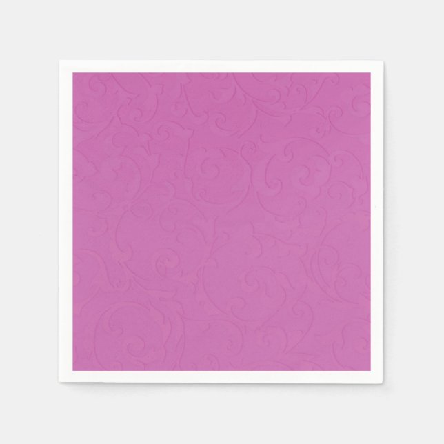 Prinsess Jordgubbs Rosa Sagolika Damask Bröllop Pappersservett (Framsidan)