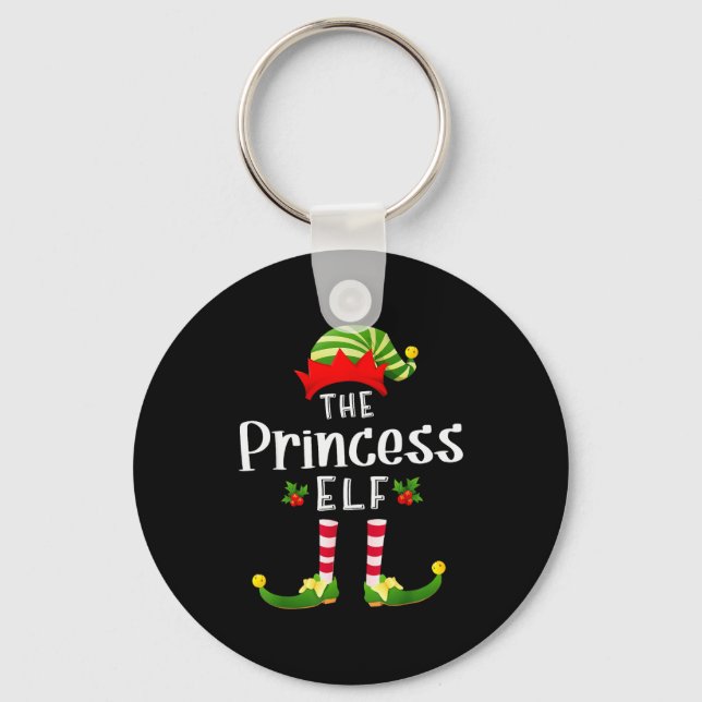 Prinsess jul tomte matchande pyjamas julfest nyckelring (Framsida)