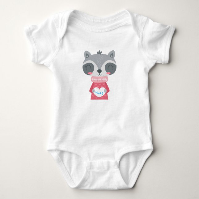 Prinsess Kitty Babystrampers Onesie T Shirt (Framsida)