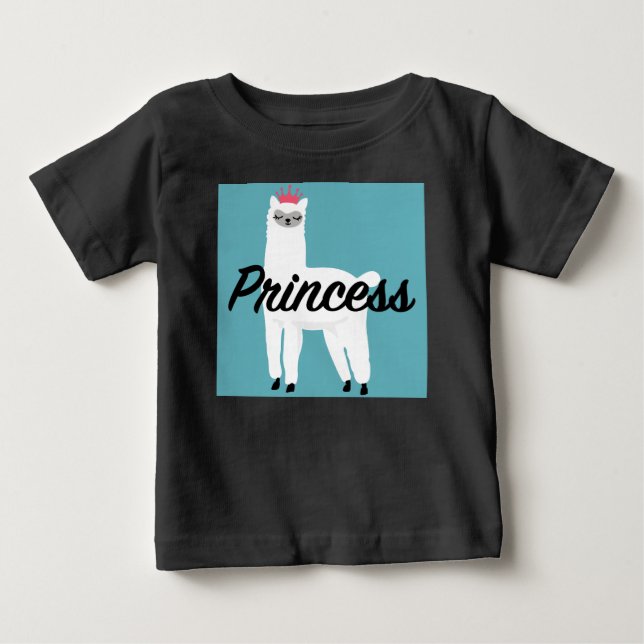 Prinsess Lama Design - Baby Fin Jersey T-Shirt (Framsida)