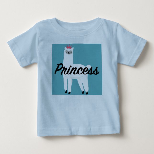 Prinsess Lama Design - Baby Fin Jersey T-Shirt (Framsida)
