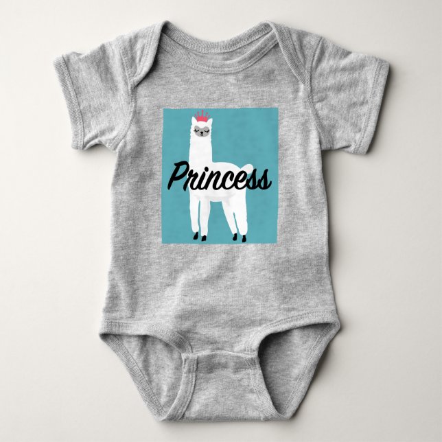 Prinsess Lama Design - Baby Jersey Body T Shirt (Framsida)