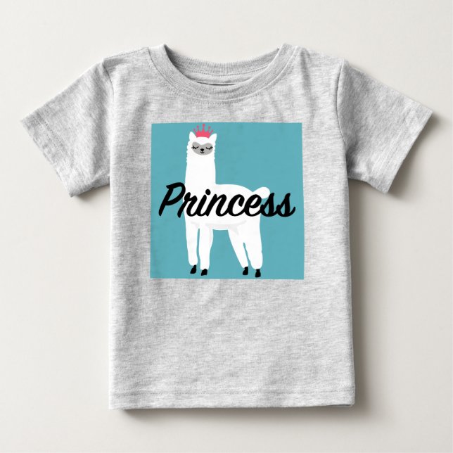 Prinsess Lama Design - Babyfint T-Shirt av Jersey (Framsida)