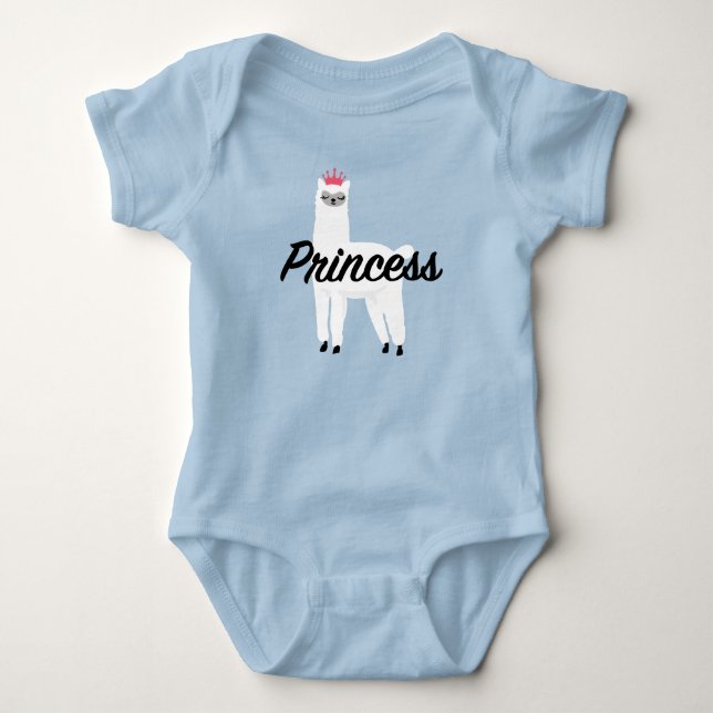 Prinsess Lama Design - Babyströja T Shirt (Framsida)