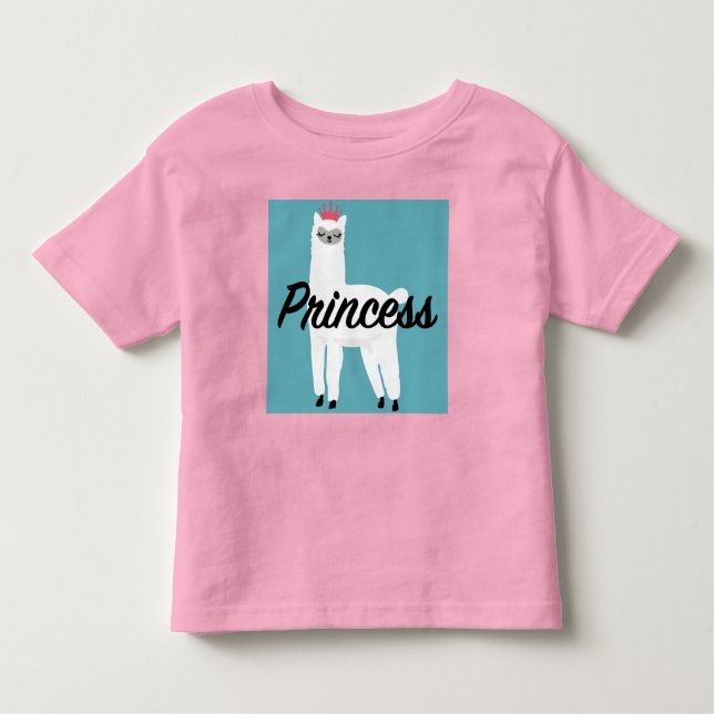 Prinsess Lama Design - T-shirt för småbarn i fin j (Framsida)