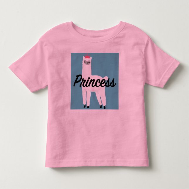 Prinsess Lama Design - T-Shirt för småbarn i fin j (Framsida)