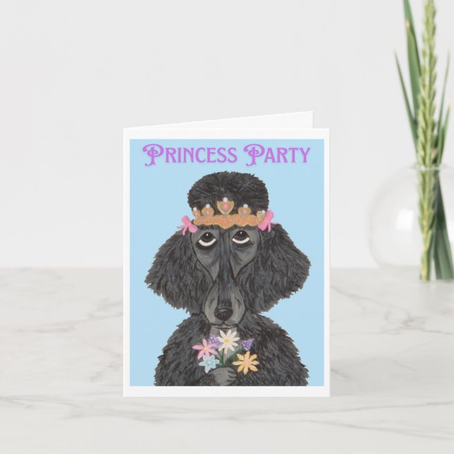 Prinsess Pudel Party Inbjudan (Framsida)