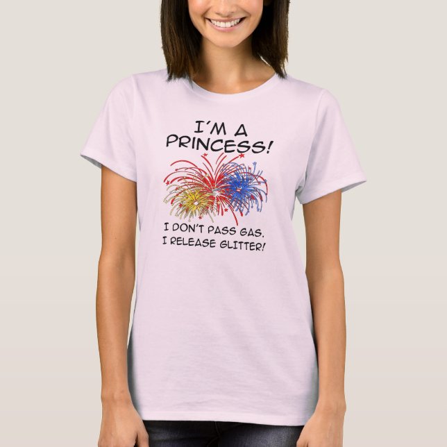 Prinsess Release Glitter Rollig T-Shirt (Framsida)