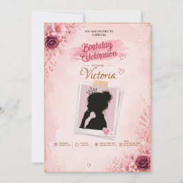 Prinsess Siluett Porträtt Ram Clipart Inbjudningar