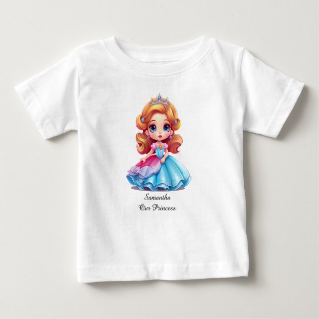 Prinsess T-shirt med redigerbar text (Framsida)