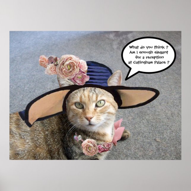 PRINSESS TATUS /ELEGANT KATT, STOR DIVAHATT OCH RO POSTER (Framsidan)