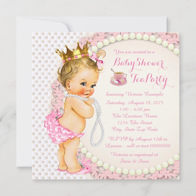 Prinsess Teasalong Inbjudningar (Baksida)