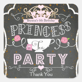 PRINSESS TEPARTY Födelsedagsfest Klistermärken