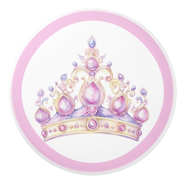Prinsess Tiara Flickas Keramisk Knapp Knopp (Framsidan)