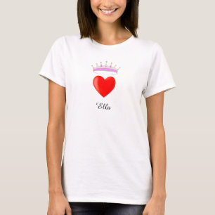 Prinsess Tiara & Namn Kalligrafi T Shirt