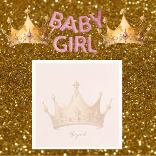 Prinsess Tiara Röda Baby Shower Personlig Pappersservett